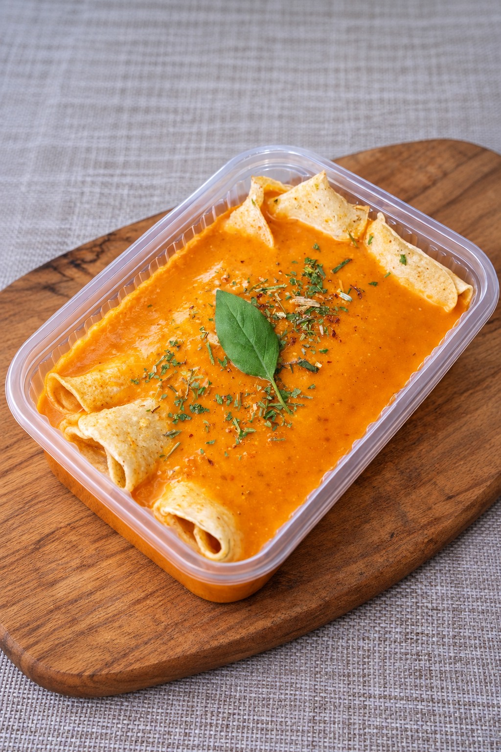 Marmita 1: Panqueca de carne com molho rosé - Casa Verde Foz do Iguaçu