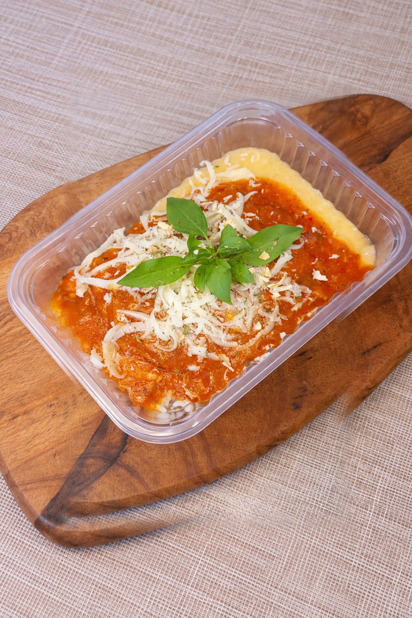 Marmita 12: Porpetão de frango à parmegiana, arroz e purê - Casa Verde Foz do Iguaçu